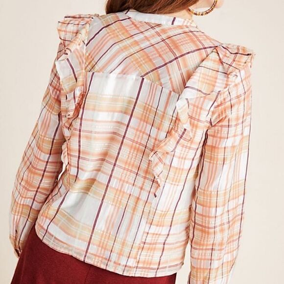New Anthropologie Anthropologie Current Air Polly Ruffle Blouse - Picture 3 of 8